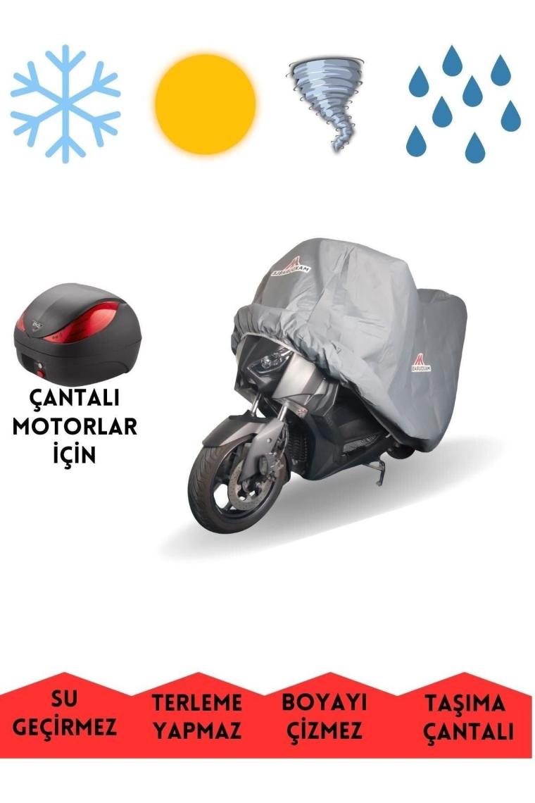 MaxDurable Kuba Brillant 50 Pro Arka Çantalı Motor Brandası Su Geçirmez Motosiklet Örtüsü