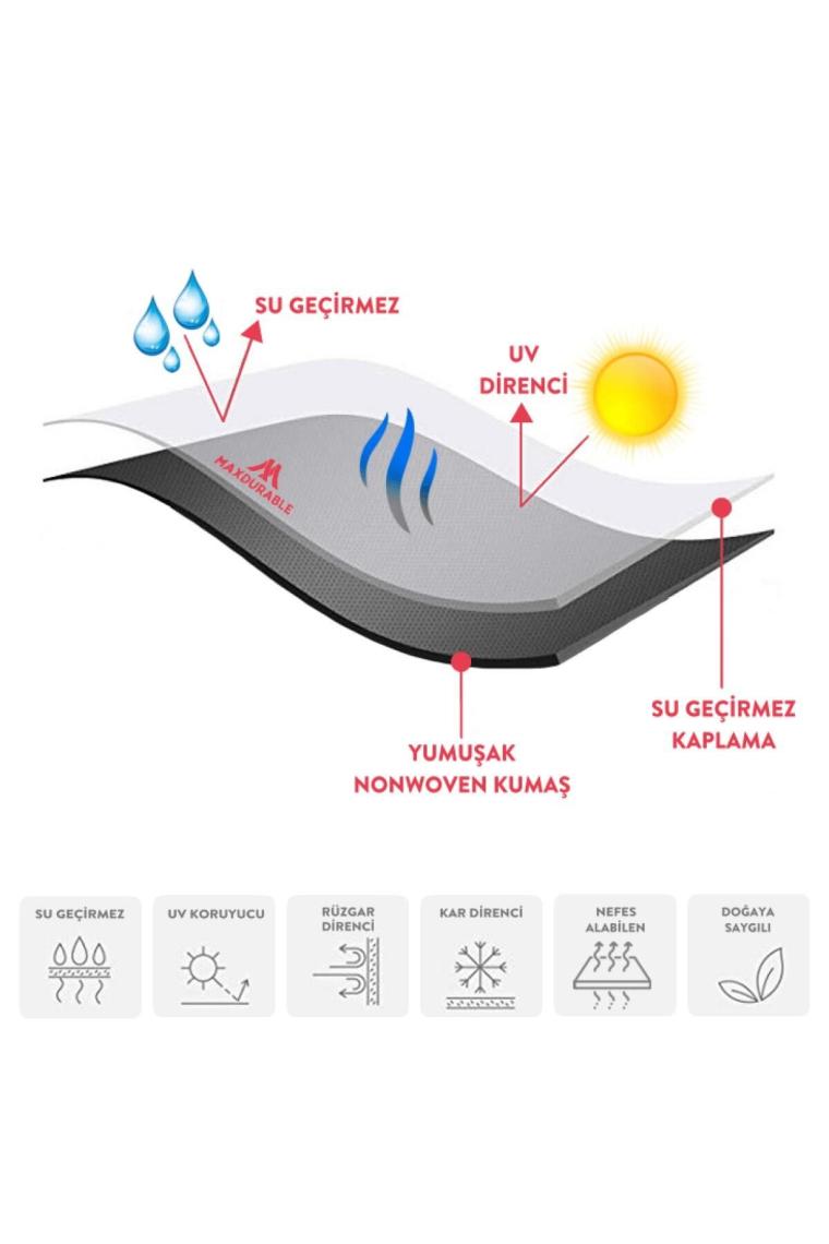 MaxDurable Kuba Brillant 50 Pro Arka Çantalı Motor Brandası Su Geçirmez Motosiklet Örtüsü