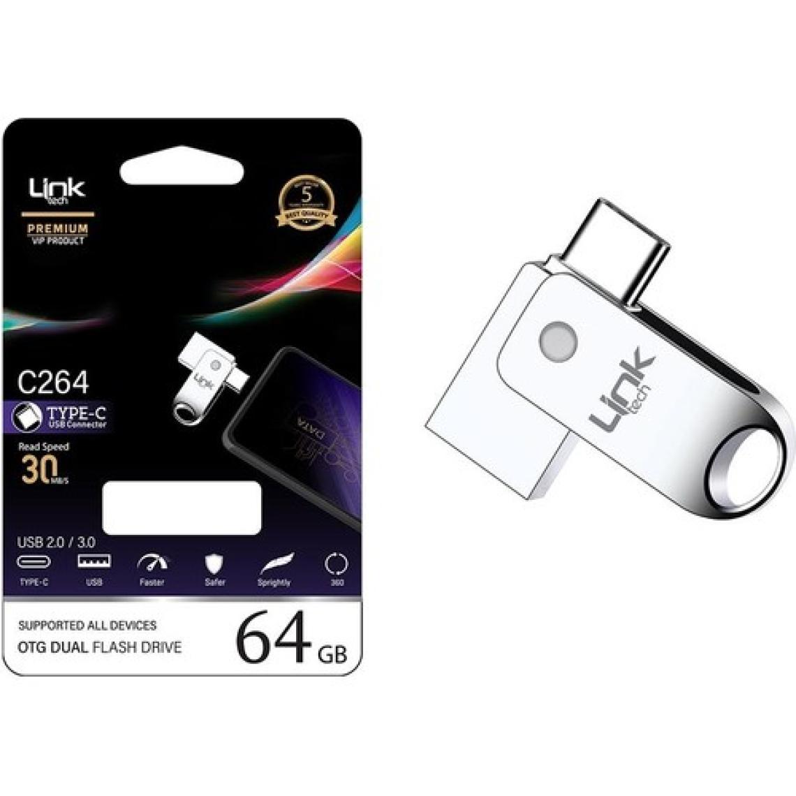 LİNKTECH C264 Premium 64GB TYPE-C OTG Dual 30MB/S USB Bellek