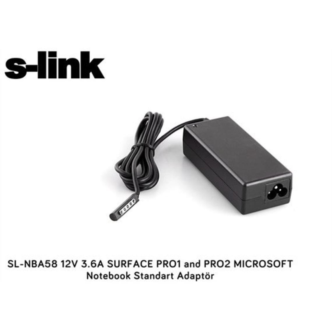 S-Link Sl-Nba58 12V 3.6A Surface Pro1 And Pro2 Mıcrosoft Notebook Standart Adaptör