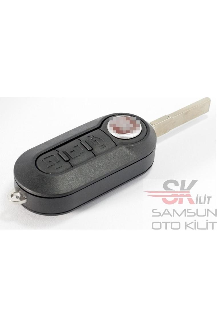 Kasey Fiat Doblo Ducato Punto Uyumlu Anahtar Kabı Kumanda Kabı Oto Anahtarlık Pil Yataklı Logolu