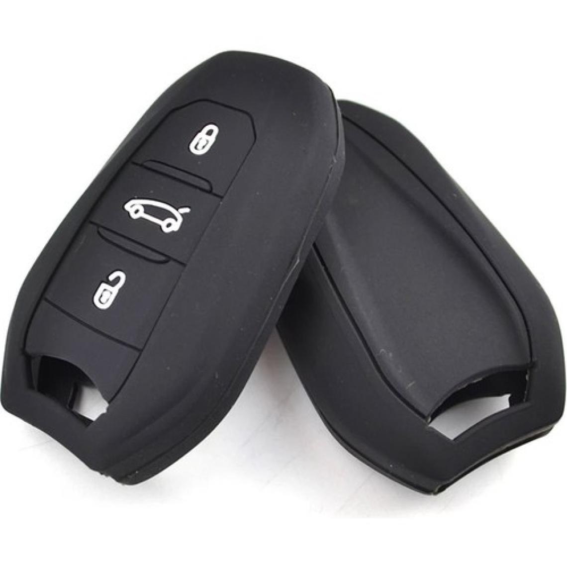 Oto Aksesuarcım Peugeot 208 308 508 3008 5008 Uyumlu Silikon Oto Anahtar Kumanda Kabı Kılıf Siyah