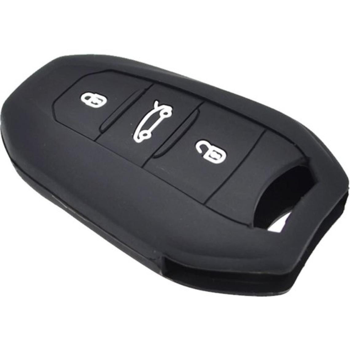Oto Aksesuarcım Peugeot 208 308 508 3008 5008 Uyumlu Silikon Oto Anahtar Kumanda Kabı Kılıf Siyah