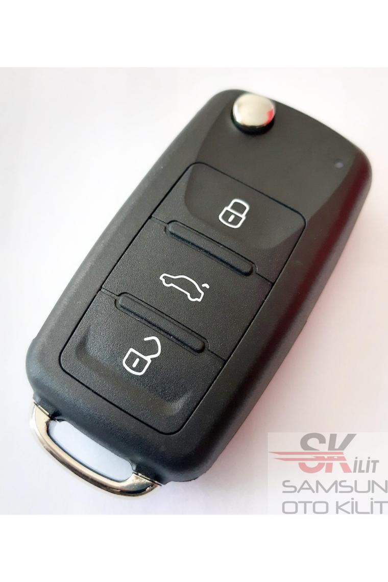 Skilit Samsun Oto Kilit Seat Leon Toledo Ibiza Uds Anahtar Kumanda Kabı Pimli Logolu