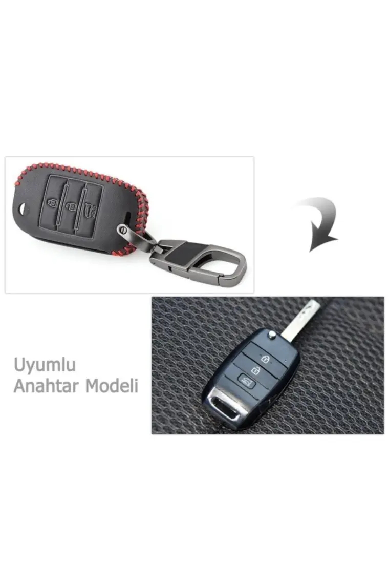 Kia Ceed, Cerato, Sorento, Sportage Deri Anahtar Kılıfı (Sustalı) Lüx Model