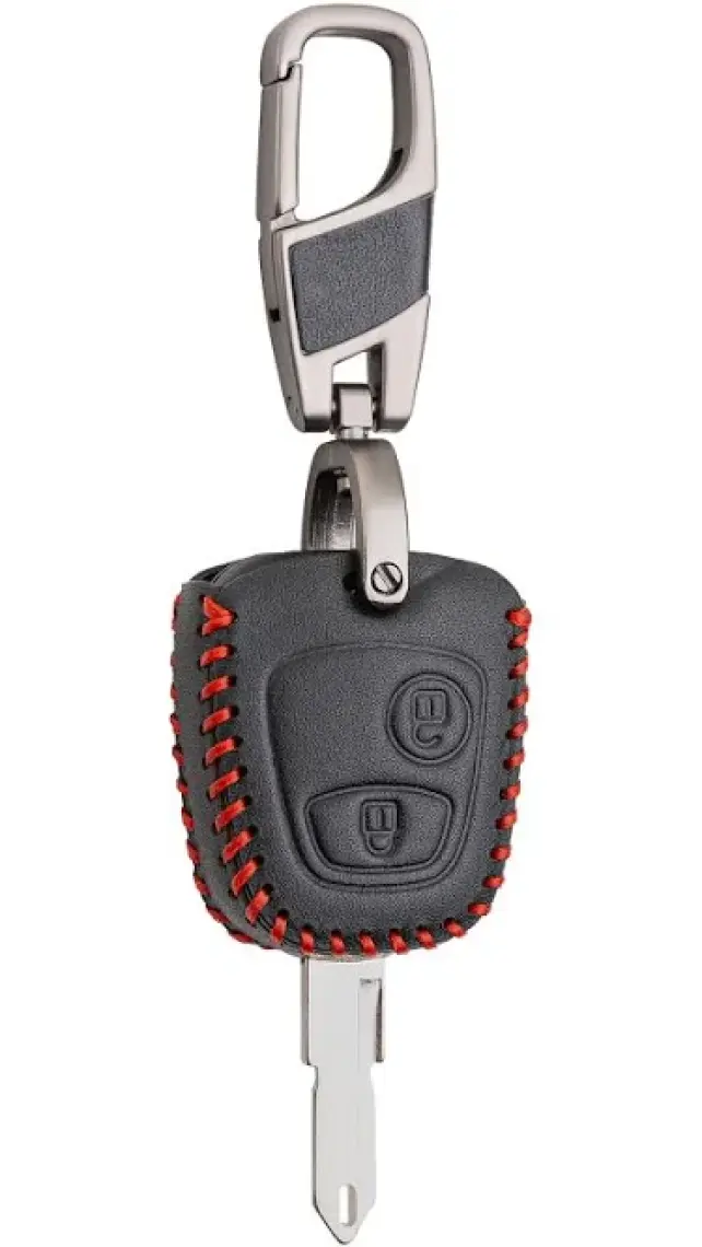 Alisveristime Peugeot 107 206 207 306 307 407 2 Tuşlu Deri Anahtar Kılıfı