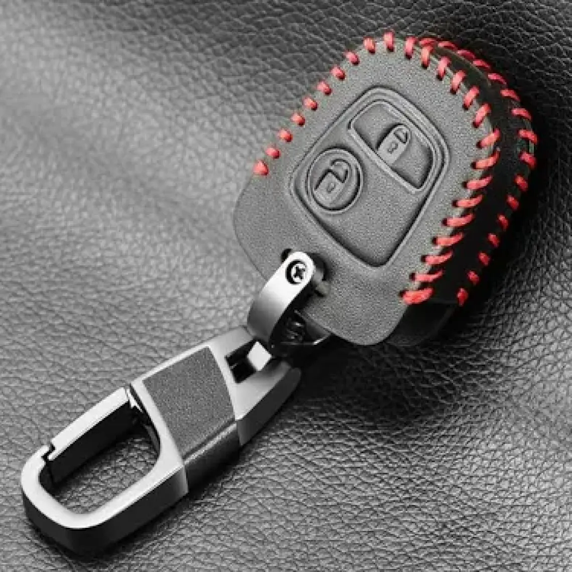 Alisveristime Peugeot 107 206 207 306 307 407 2 Tuşlu Deri Anahtar Kılıfı