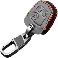 Alisveristime Peugeot 107 206 207 306 307 407 2 Tuşlu Deri Anahtar Kılıfı