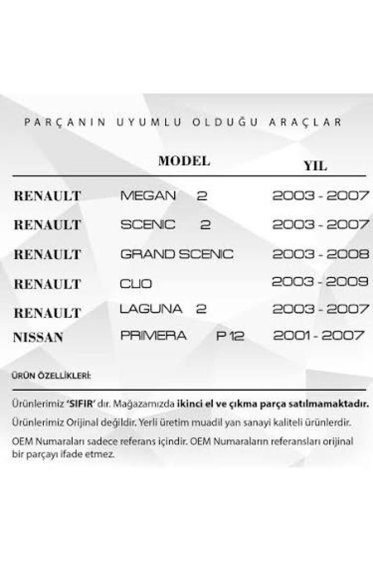 Alpha Auto Part Renault Megan 2 Için Dış Kapı Kolu Anahtar Deliği Kapağı