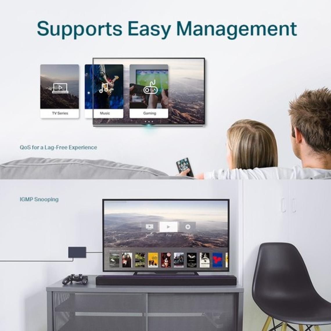 TP-Link TL-SG108E 8 Port 10-100-1000 Mbps Easy Smart Switch Çelik Kasa