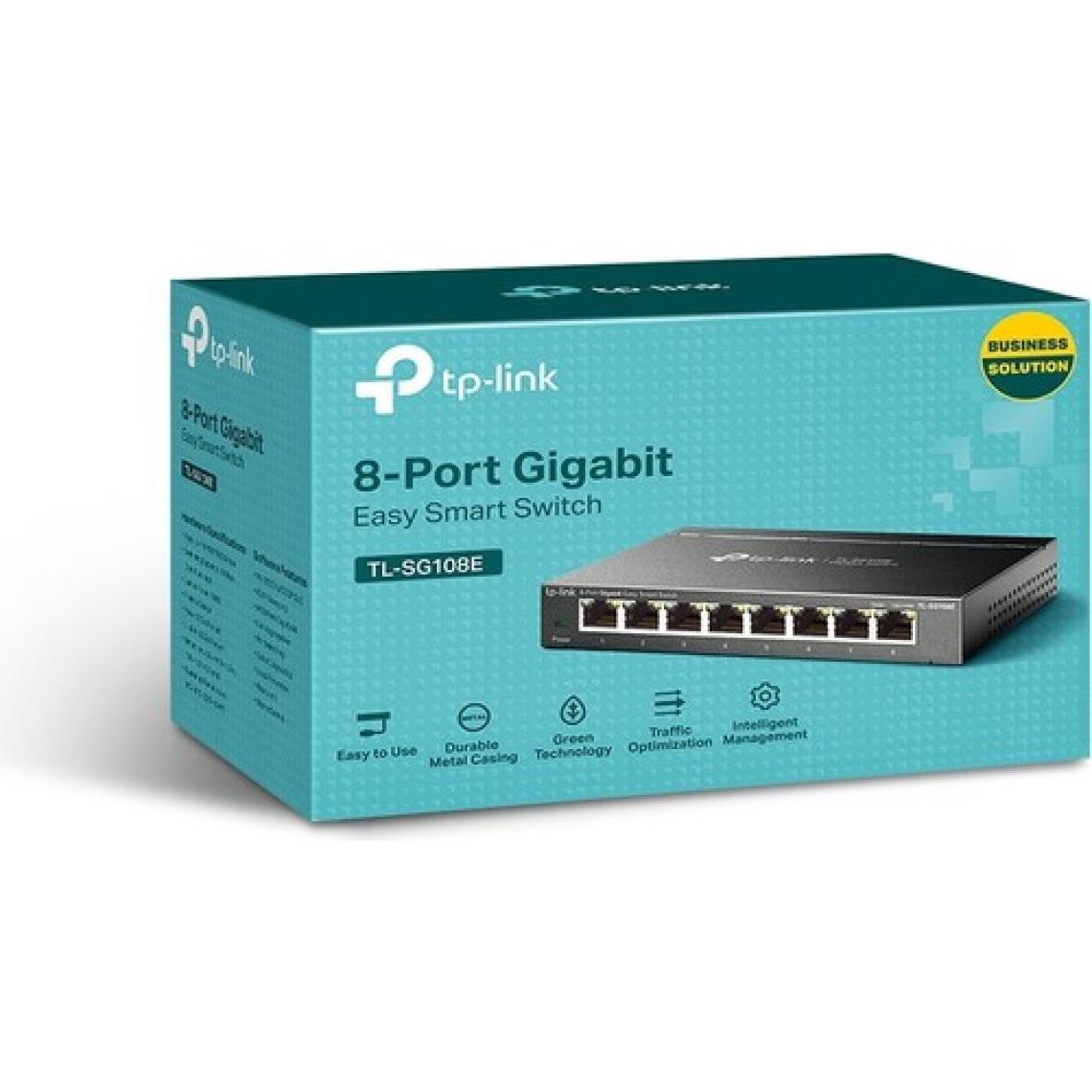 TP-Link TL-SG108E 8 Port 10-100-1000 Mbps Easy Smart Switch Çelik Kasa