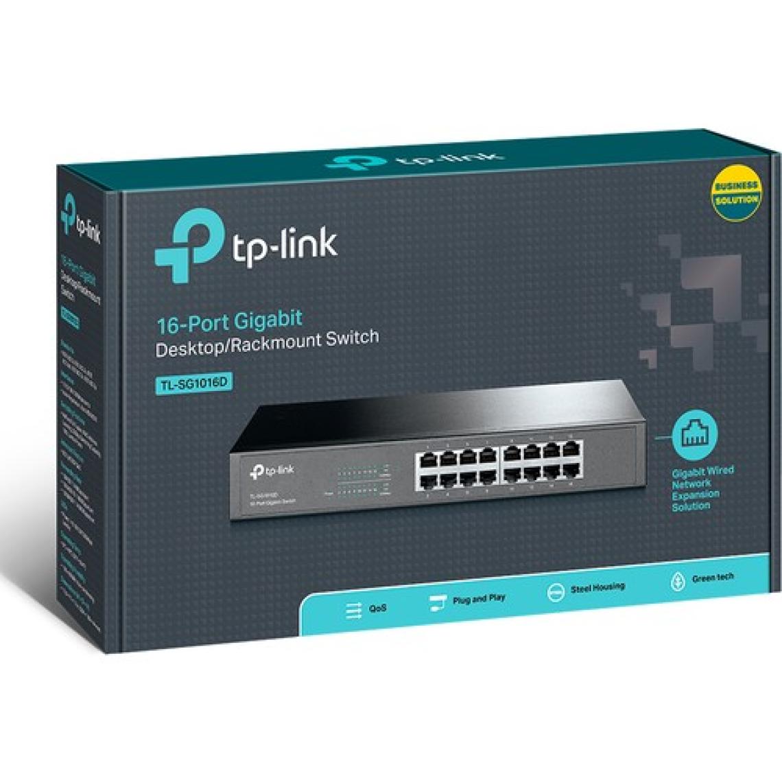 TP-Link TL-SG1016D 16-Port 10/100/1000Mbps Tak ve Kullan % 40 Enerji Tasarruflu Gigabit Switch