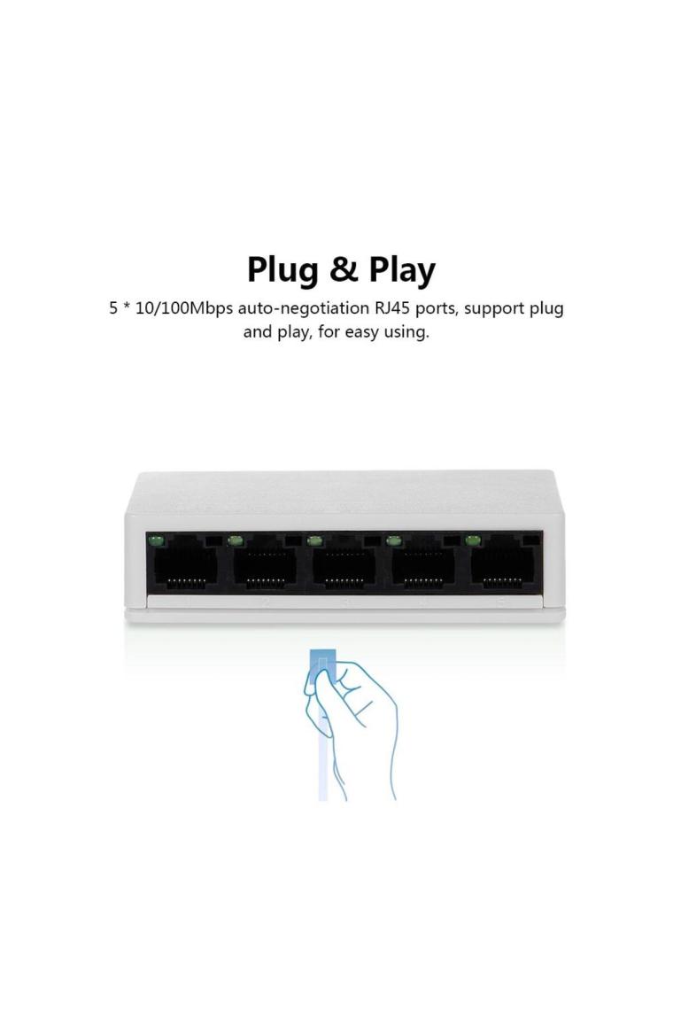 Apera Nr3 5 Port Switch 100MBPS Ethernet Internet Dağıtıcı Ağ Hub Ev Ofis Için