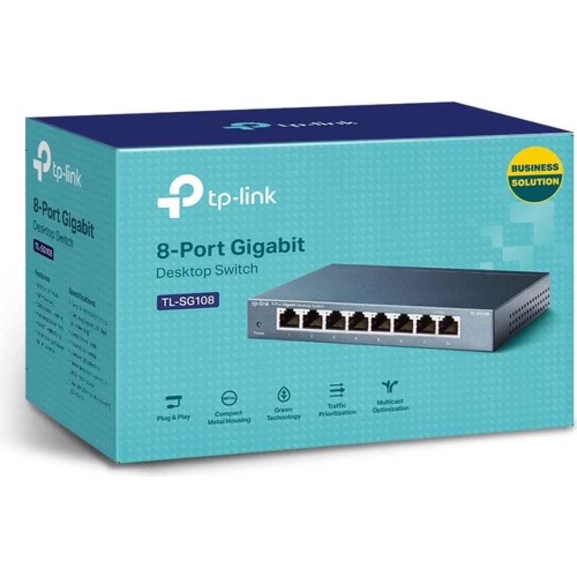 TP-Link TL-SG108 8 Port 10-100-1000 Mbps Switch Çelik Kasa