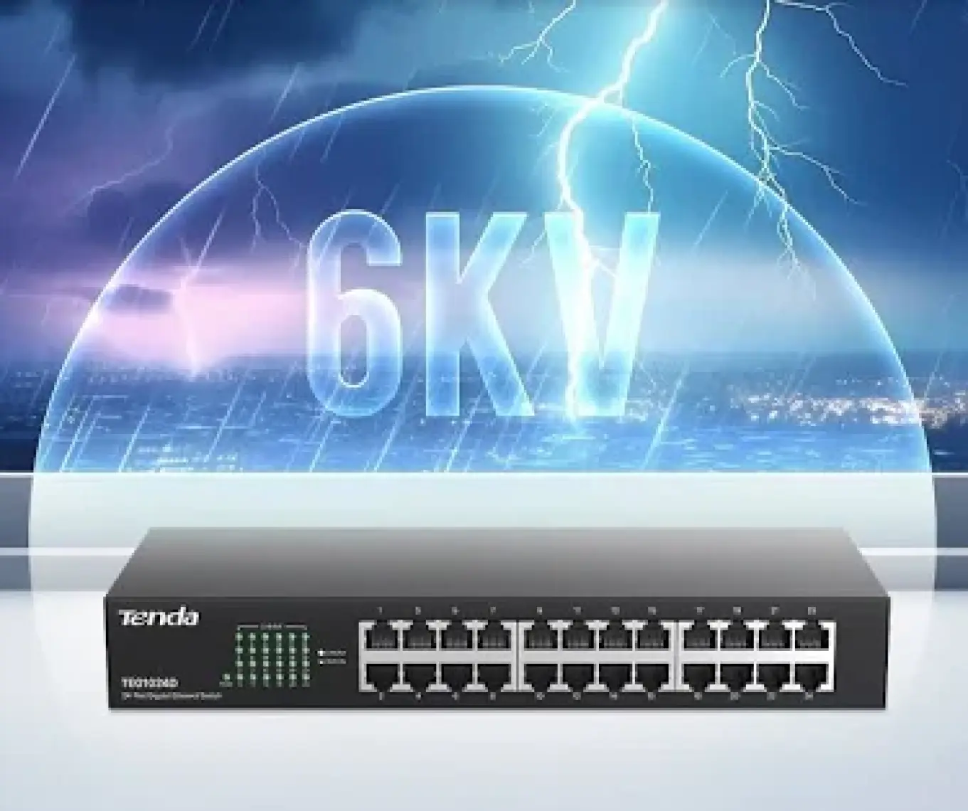 Tenda TEG1024D 24 Port 10-100-1000 Mbps Switch Çelik Kasa Rack Mount