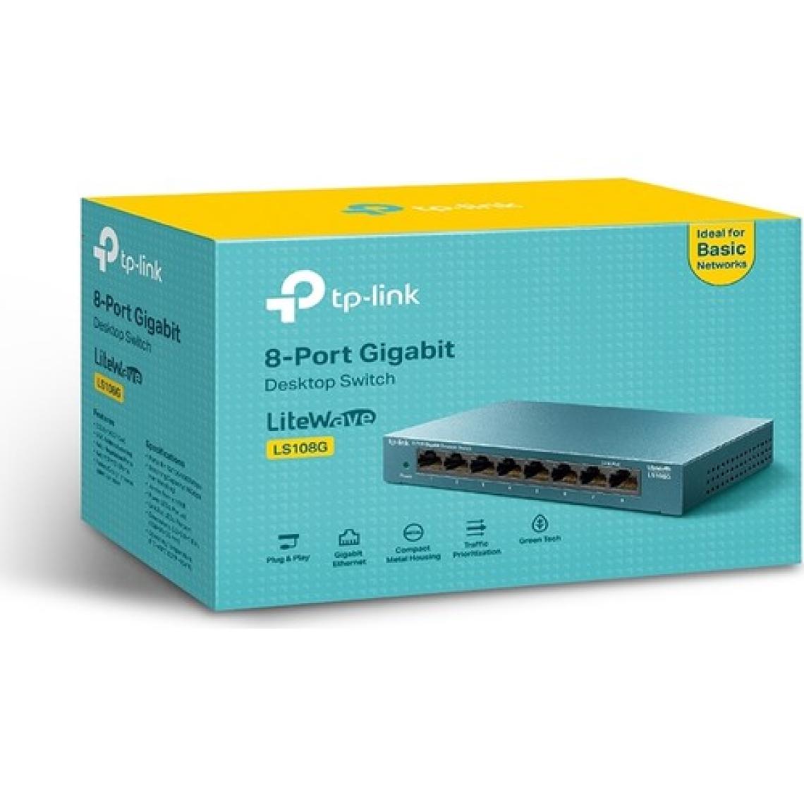 TP-Link LS108G, 8-Port 10/100/1000Mbps Masaüstü Switch