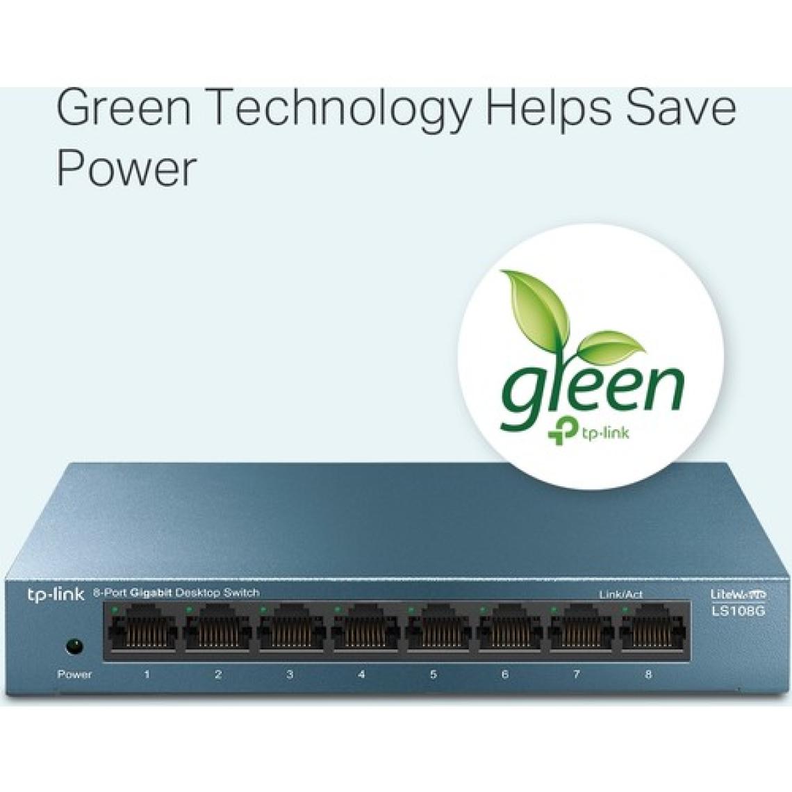 TP-Link LS108G, 8-Port 10/100/1000Mbps Masaüstü Switch