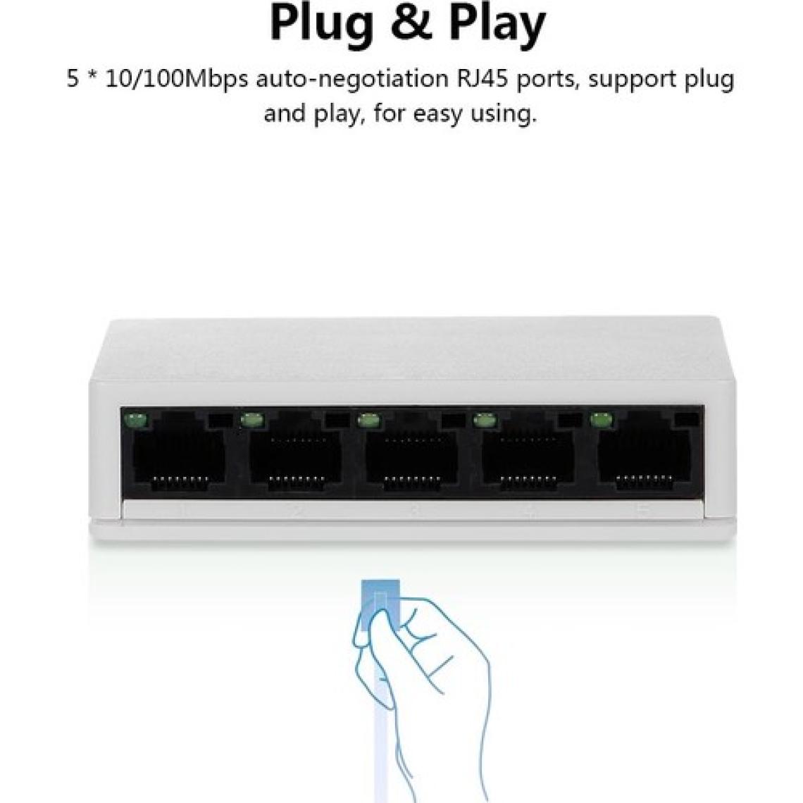Apera Nr3 5 Port Switch 100MBPS Ethernet Internet Dağıtıcı Ağ Hub Ev Ofis Için