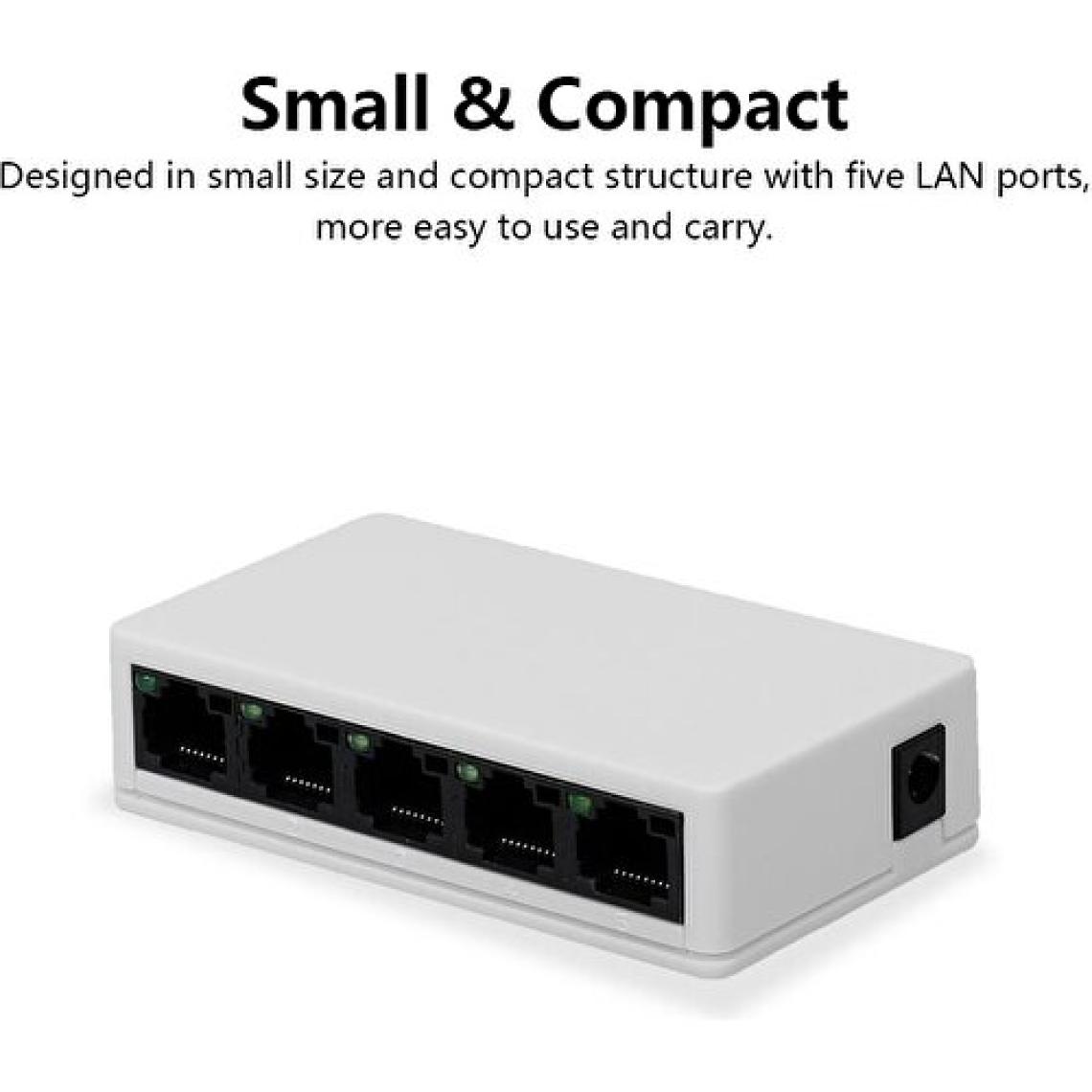 Apera Nr3 5 Port Switch 100MBPS Ethernet Internet Dağıtıcı Ağ Hub Ev Ofis Için