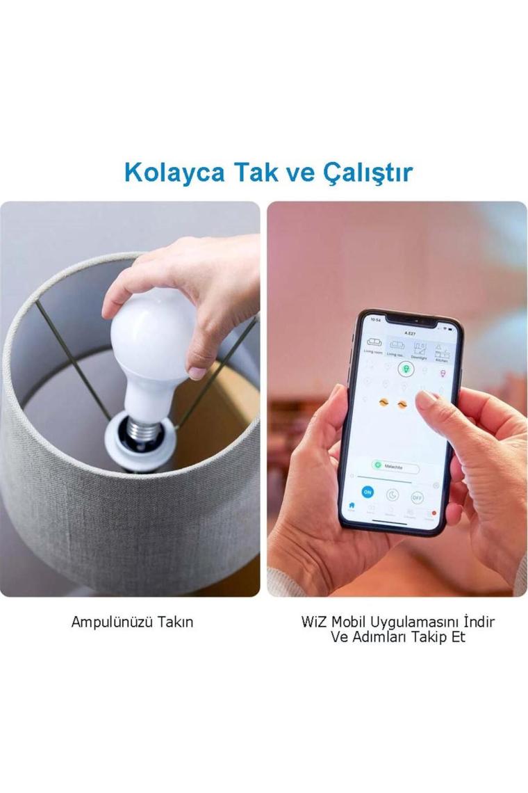 Wi Fi Renkli Ambiyans Akıllı Ampul 100w A67 E27 Normal Duy