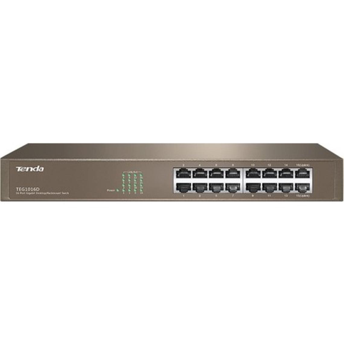 Tenda TEG1016D 16 Port 10-100-1000 Mbps Switch Çelik Kasa Rack Mount