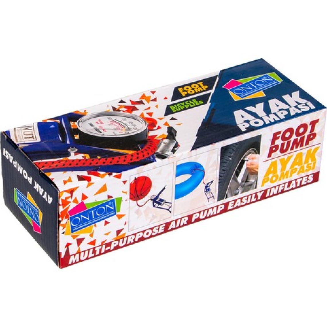Onton PMP01 Göstergeli Ayak Pompası Bisiklet Motosiklet Top Pompası Lastik Pompası