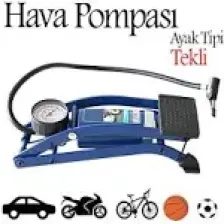 Badem10 Ayak Tipi Hava Pompası Göstergeli Tekli Teker Araç Bisiklet Top Pompası