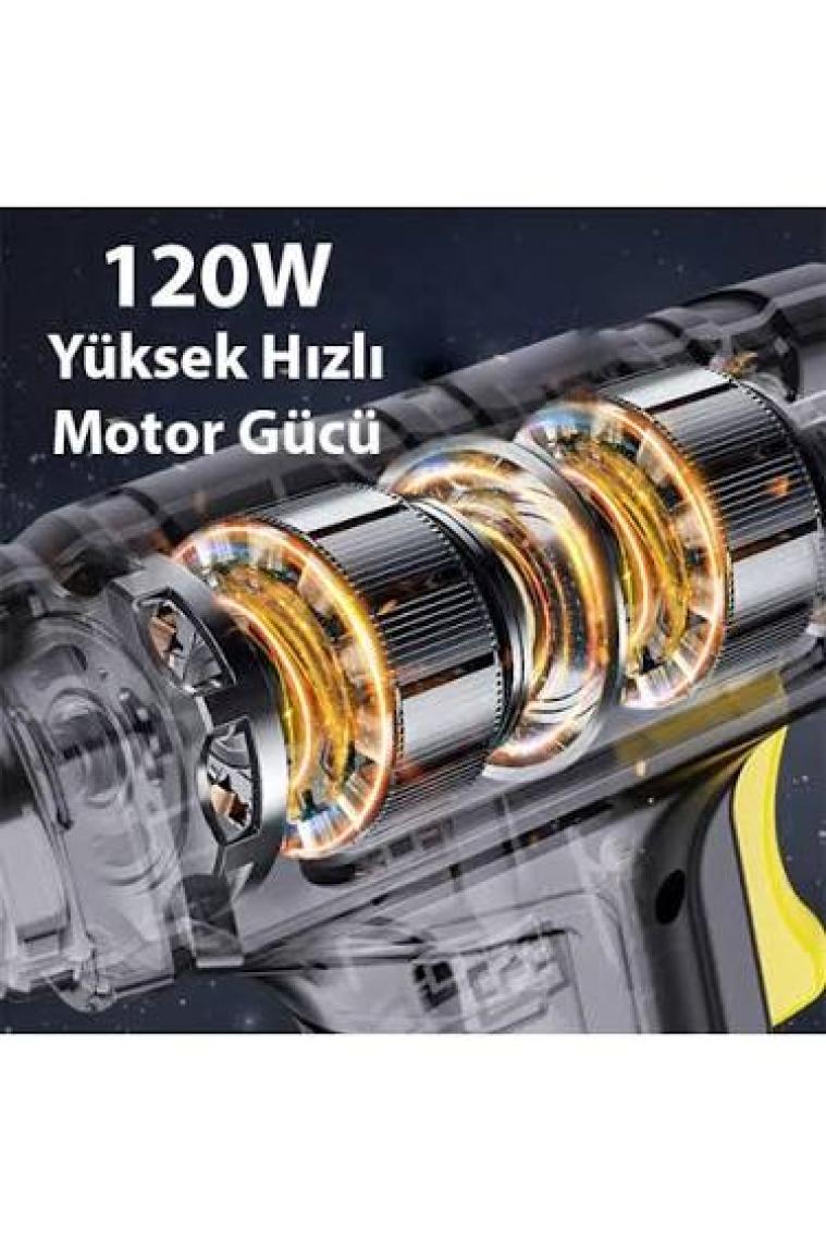 Ally 120W Kablosuz Basınç Göstergeli Mini Hava Popmpası Kompresör