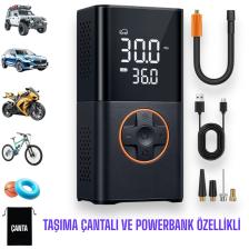 Yeni Model Auhma 3600 Mah Şarjlı Hava Pompası Araç Lastik, Bisiklet, Top Şişirme Oto Hava Kompresörü