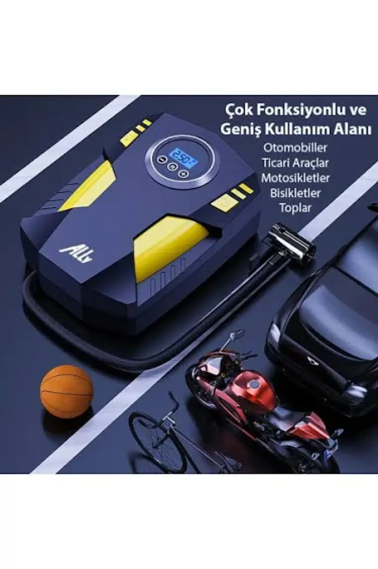 Suitu Taşınabilir Hava Pompası Kompresör Araç Lastik Şişirme ve Tamir Seti 12 V