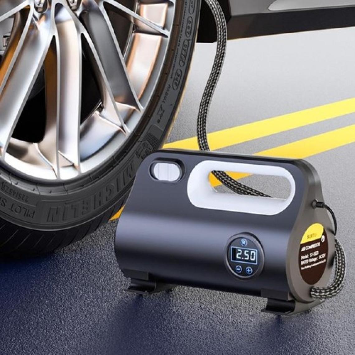 Coofbe 120W Dc 12V Akıllı Çip Korumalı Kablolu LED Ekran Araç Lastik Pompa Kompresör Lastik Şişirme