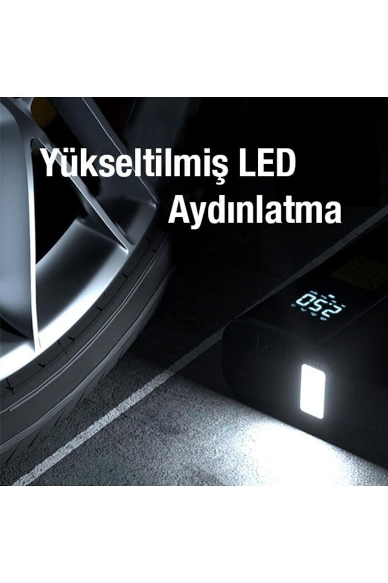 Ally ST-9620B Dijital LED Işıklı Taşınabilir Şarjlı Araç Lastik Hava Şişirme Pompası