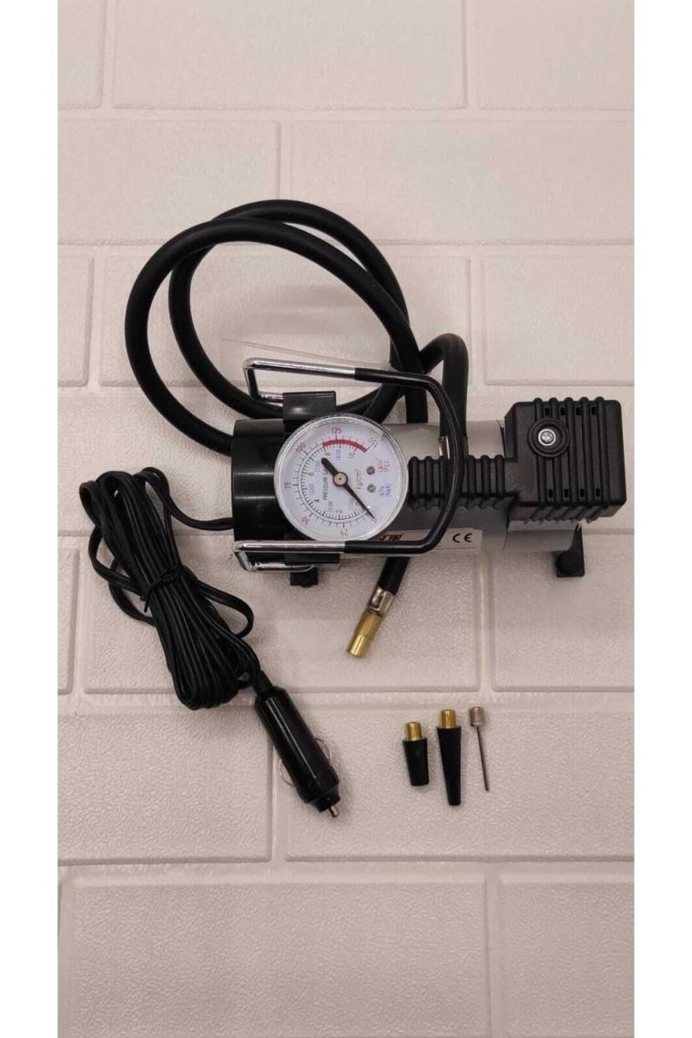 Araba Oto Araç Lastik Şişirme Pompası Metal Gövde Kompresör 150 Psi Çakmaklık Girişli