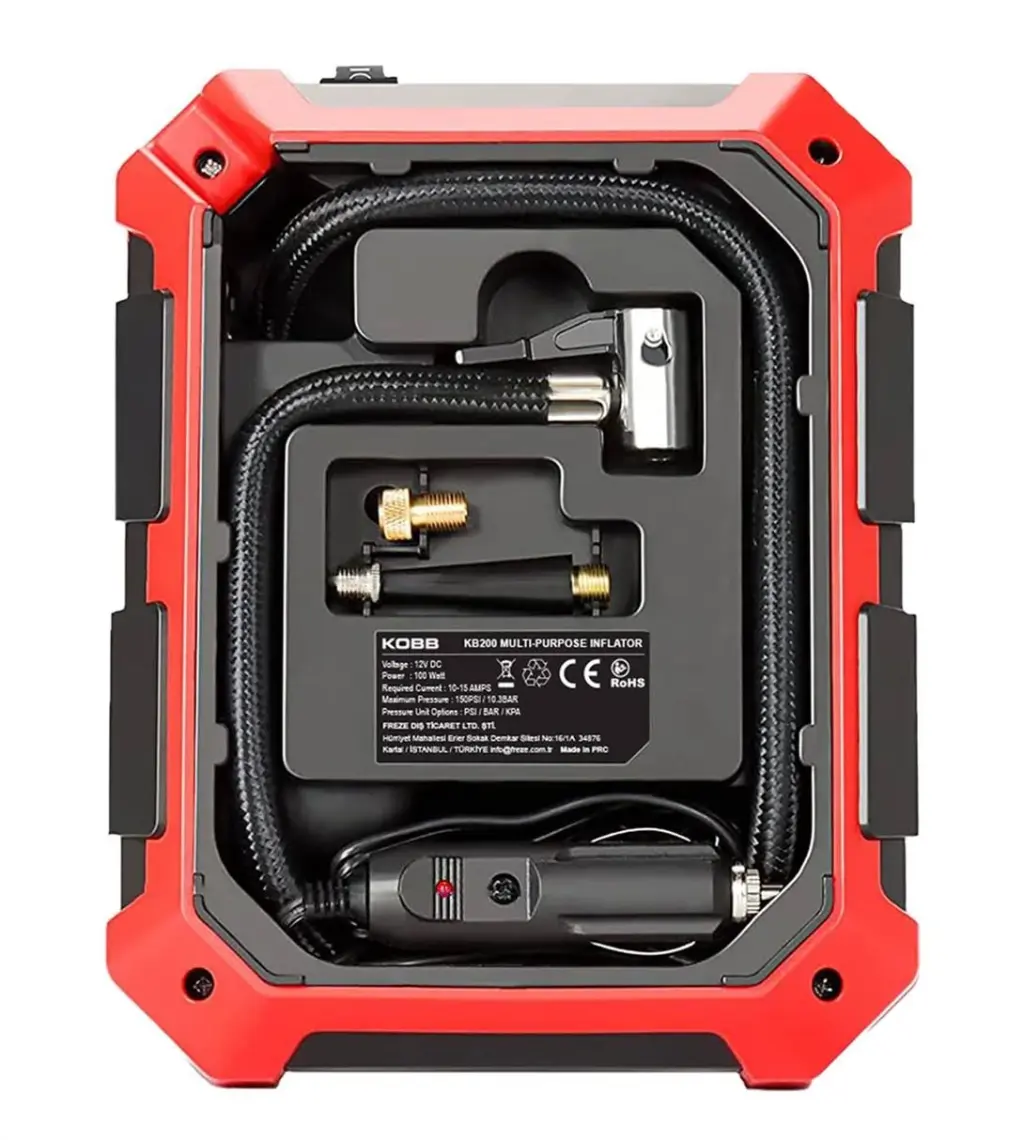 Kobb KB200 12VOLT 150 Psı Ayarlanabilir Dijital Basınç Göstergeli Hava Lastik Şişirme Pompası