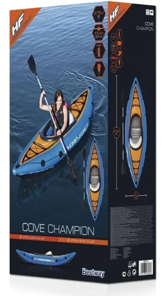 Bestway Hydro-Force Cove Champion Tek Kişilik Şişme Kano Set