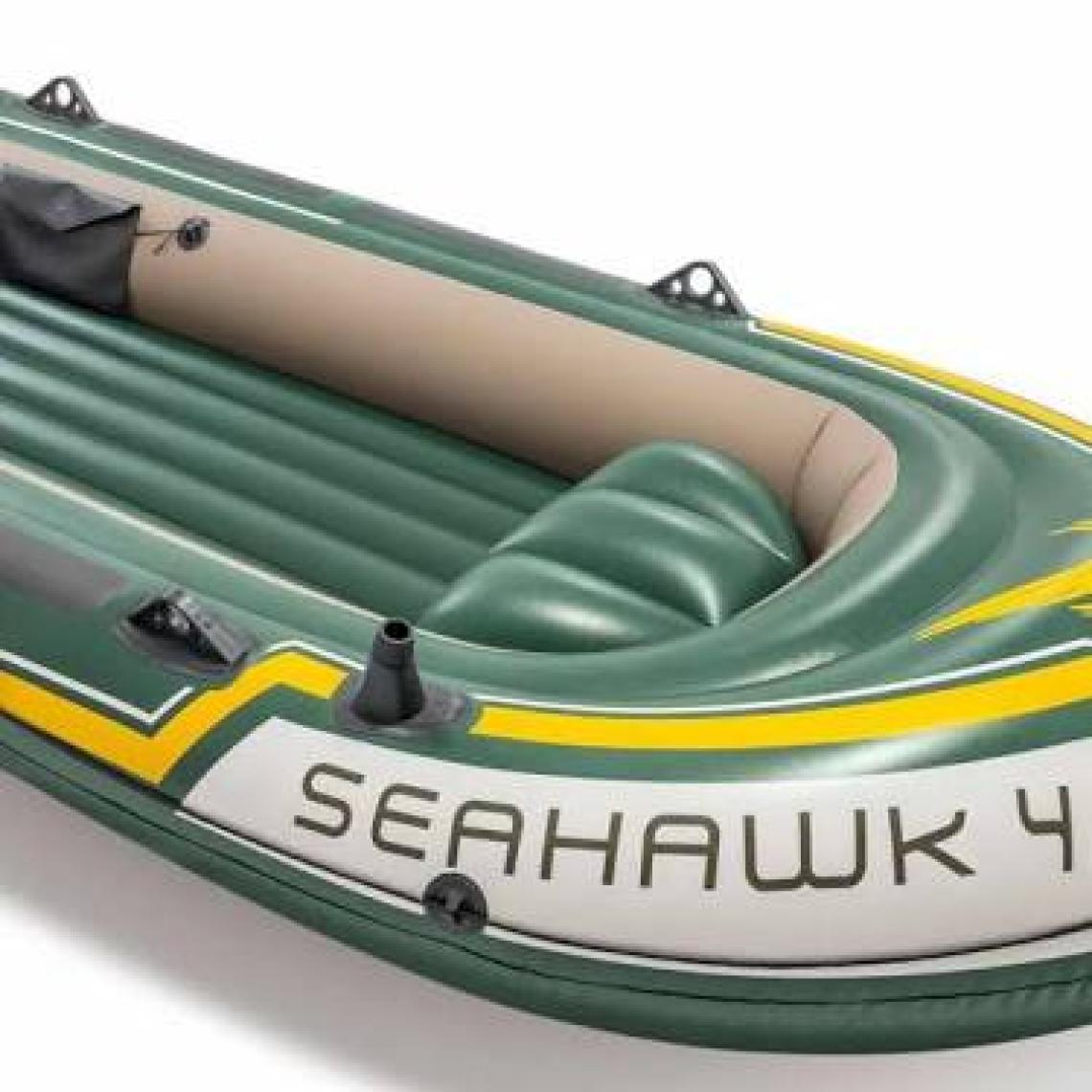 Intex Seahawk 4 Bot Seti - 68351 (Çiftli Alüminyum Kürek & Pompa ) ( 351 x 145 x 48 cm )