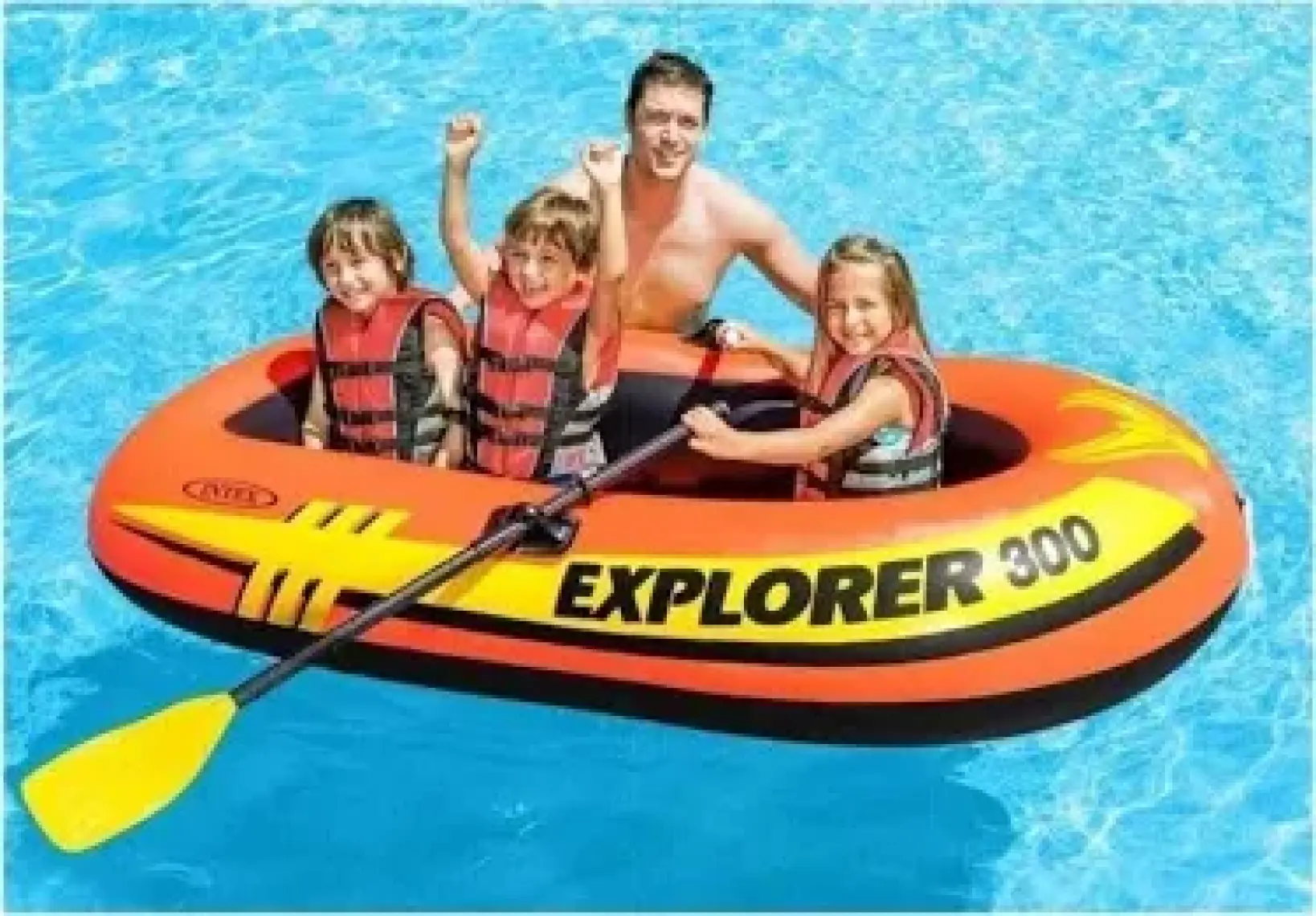 Intex Explorer 300 3 Kişilik Şişme Bot Seti – Kürek ve Pompa Dahil, Aile ve Eğlence Kullanımına Uygun