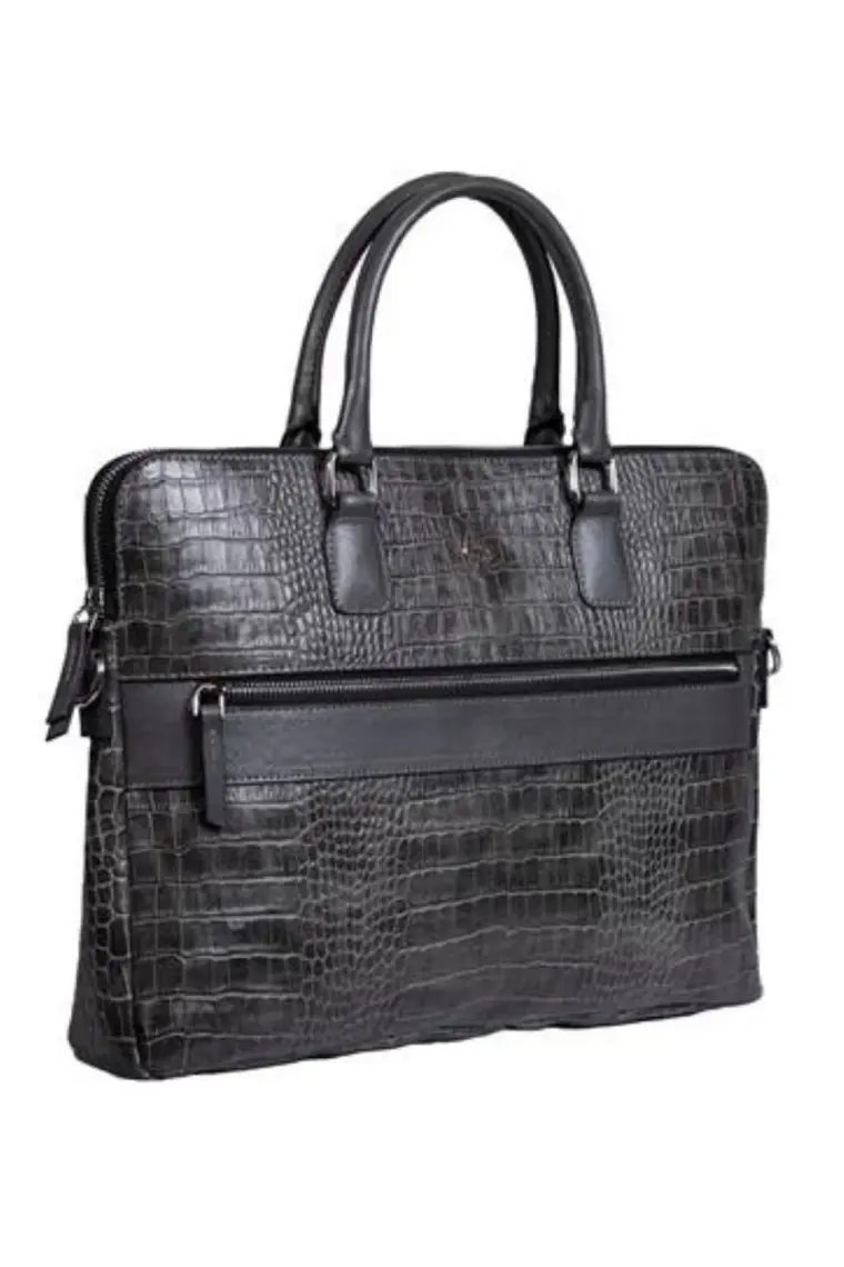 Byz - 243 KROKO GRİ 41X28X5cm Suni Deri Evrak Çantası