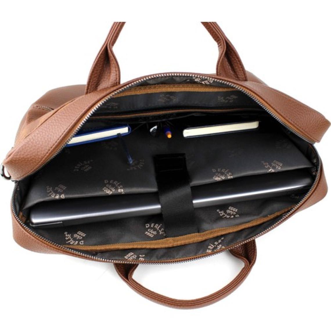 Derise club Taba Renk Unisex Çok Cepli 15,6 İnç Omuz Askılı Evrak Ve Laptop Çantası