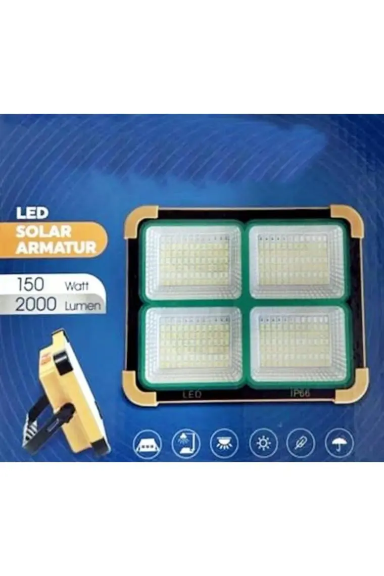 Geseus Taşınabilir Solarlı Çalışma ve Kamp Işığı, Powerbanklı Güneş Enerjili IŞILDAK,FENER-150W 200 Lümen 264 Ledli-Kçk