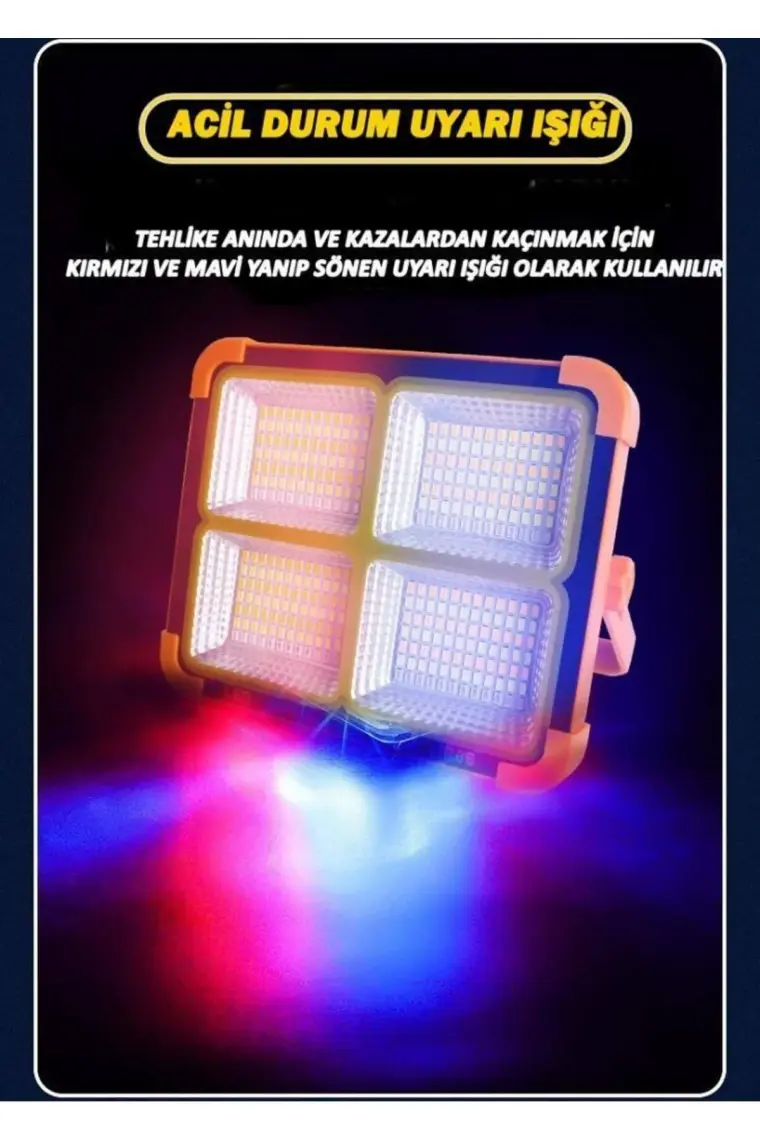 Geseus Taşınabilir Solarlı Çalışma ve Kamp Işığı, Powerbanklı Güneş Enerjili IŞILDAK,FENER-150W 200 Lümen 264 Ledli-Kçk