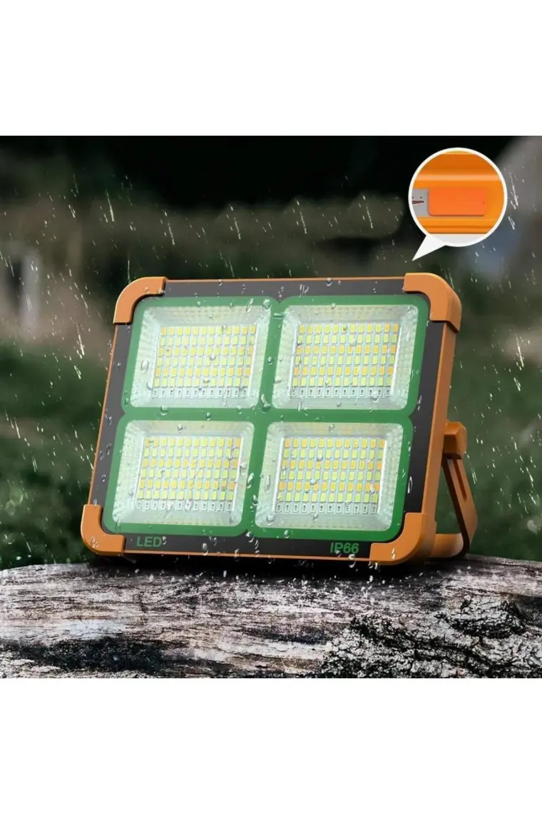 Geseus Taşınabilir Solarlı Çalışma ve Kamp Işığı, Powerbanklı Güneş Enerjili IŞILDAK,FENER-150W 200 Lümen 264 Ledli-Kçk