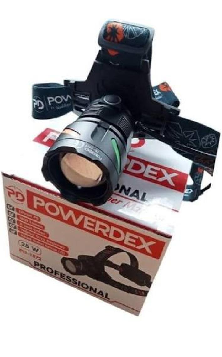Powerdex PD-1372 25W 3200 Mah Batarya 1800 Lümen Profesyonel Şarjlı Kafa Feneri
