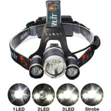 Ozcmax Boruit T6 Kafa Feneri 5000 Lumens 3xcree Xm-T6+2r5 Lamba LED Kamp Lambası