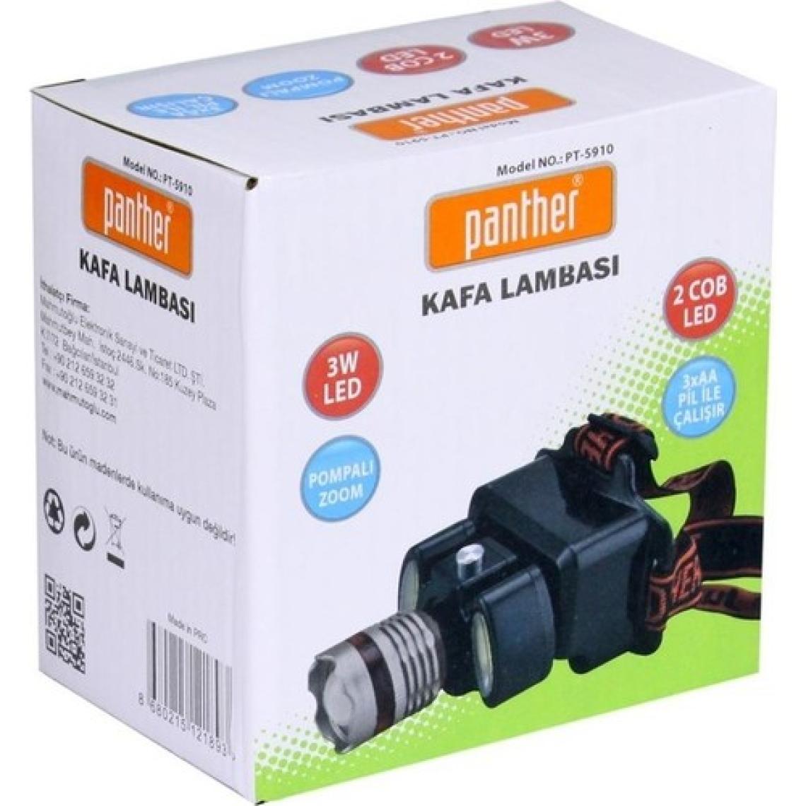 Panther PT-5910 Pompalı Zoom Ledli Kafa Lambası 3W