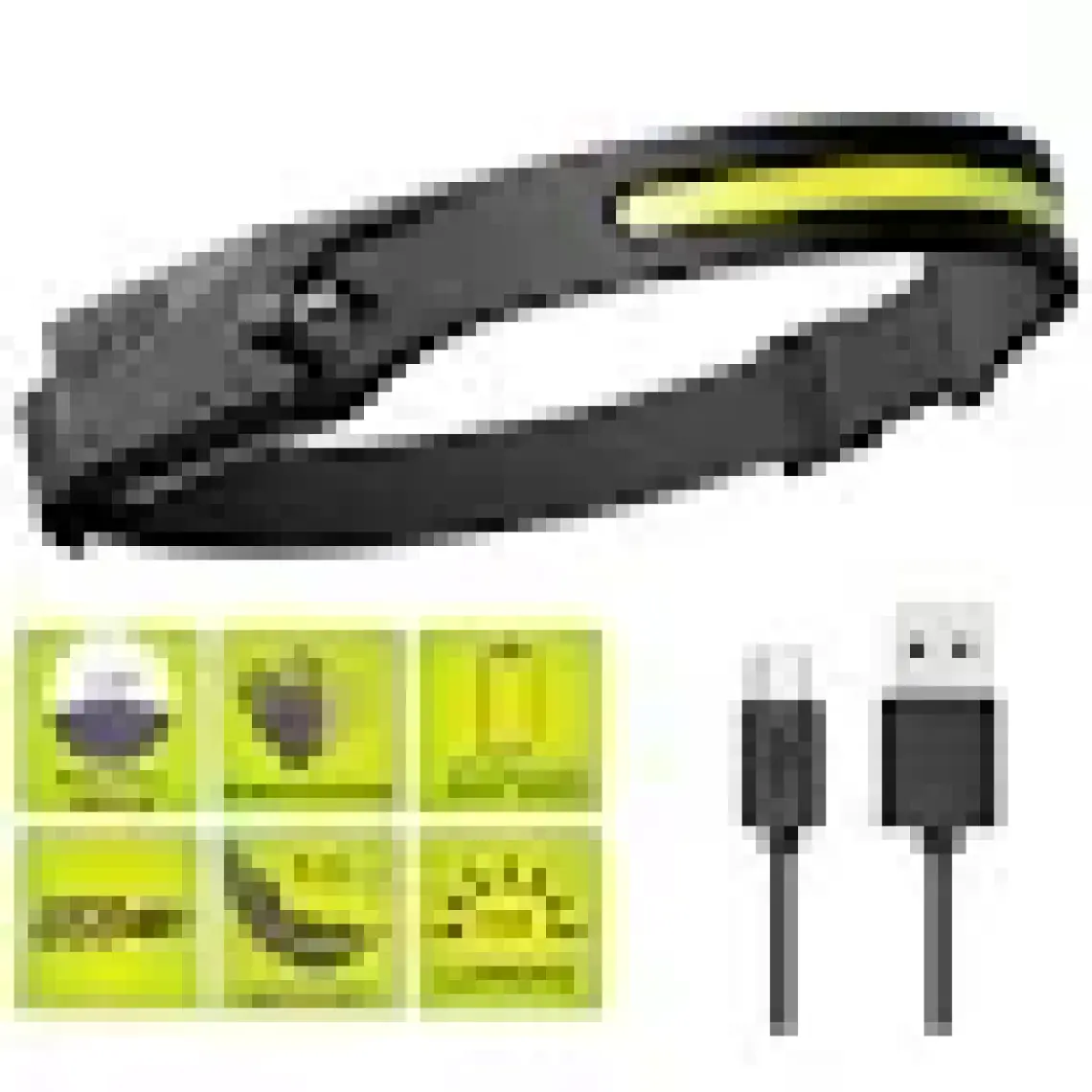 PS-001 5 Aydınlatma Modlu Cob LED Sensörlü USB Şarj  Edilebilir Dahili Pilli Kafa Lambası