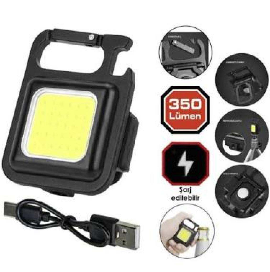 Rox 0229 Outdoor Anahtarlık Şarjlı LED Fener 350 Lümen