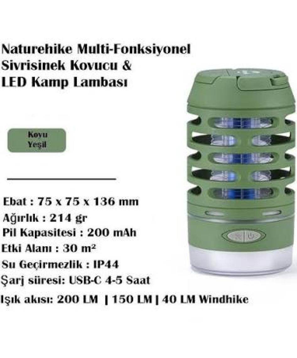 Naturehike Multi-Fonksiyonel Sivrisinek Kovucu & LED Kamp Lambası