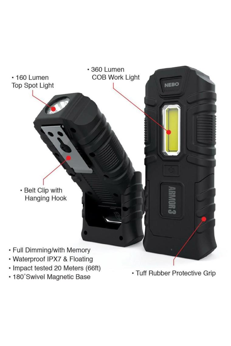 Nebo 6526 Armor 3 360 Lümen LED Fener 16LI Stand (Tekli)