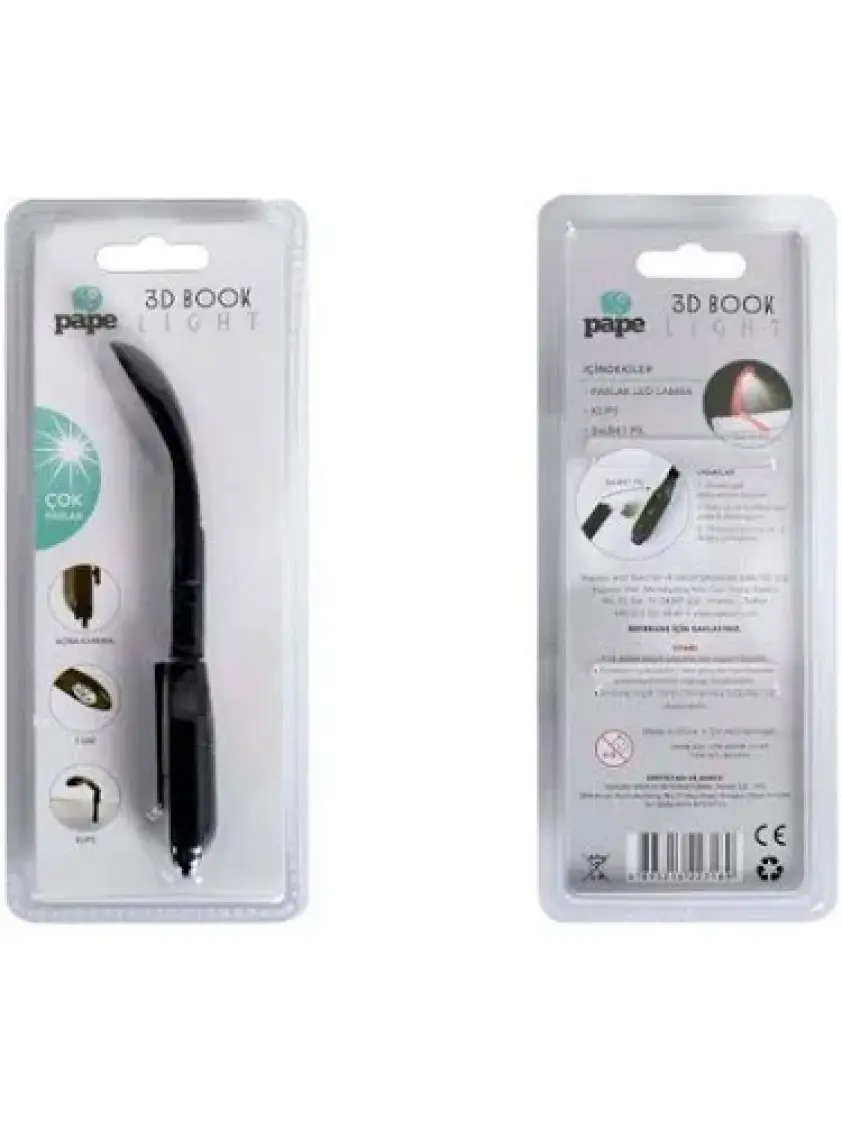 Pape 3D Book Light Parlak LED Kitap Okuma Işığı